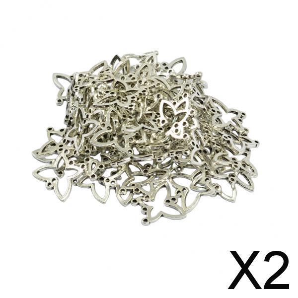 2x50Pcs Earrings Chandelier Hollow Butterfly Frame Connector Charms DIY Making