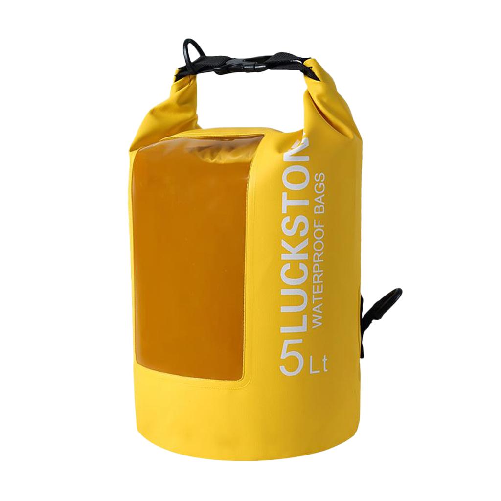 5L Waterproof Dry Bag Backpack for Beach Kayak Canoe Fishing Camping Yellow