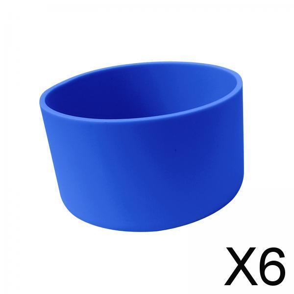 6xWater Bottle Bottom Sleeve Practical Scratch Resistant Durable Silicone Boot Blue