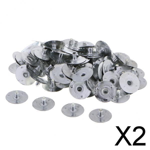 2x100 Pieces Metal Candle Wick Sustainers Tabs Base for Candle Making 20x3mm