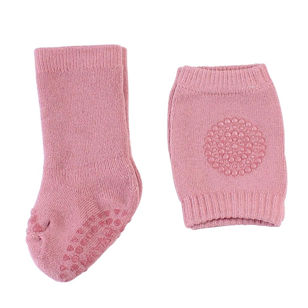 Baby Crawling Anti-SlipToddlers Kneepads with Anti Slip Socks Pink