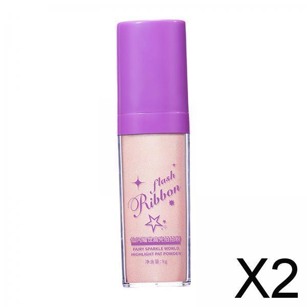 2xBrightener Stick Fairy Cosmetics Glow Smooth Body Glitter for Face Body pink