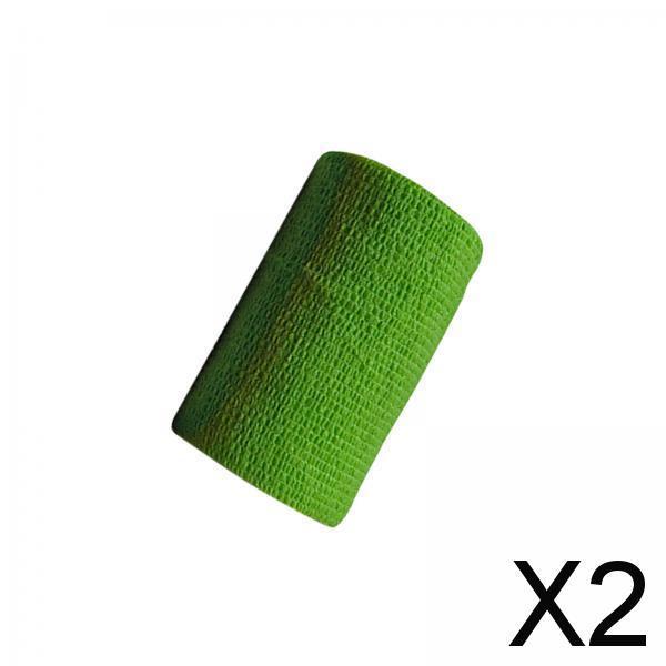 2xVet Wrap 4 inch Wide Non Woven Elastic Self Adherent Wrap for Dogs Pet Ankle Green