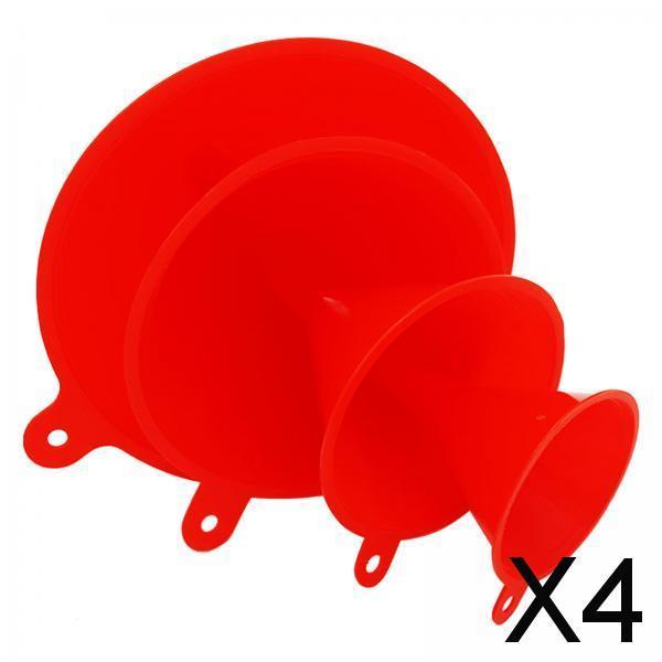4xAutomotive Funnels Portable Red for Cooking Use Filling Bottles Gas