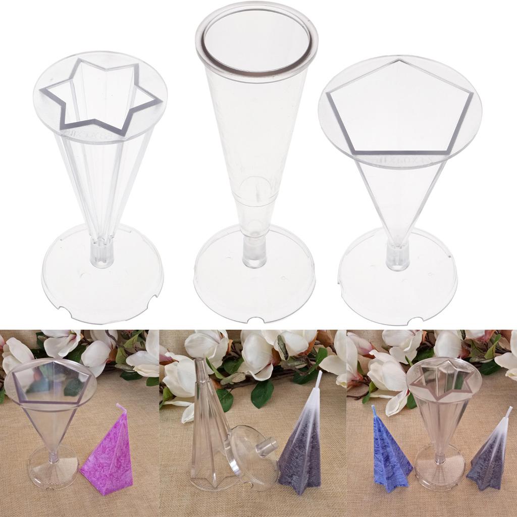 3pcs/set Plastic Clear Handmade Wedding Candle Making Mould DIY Craft Mold