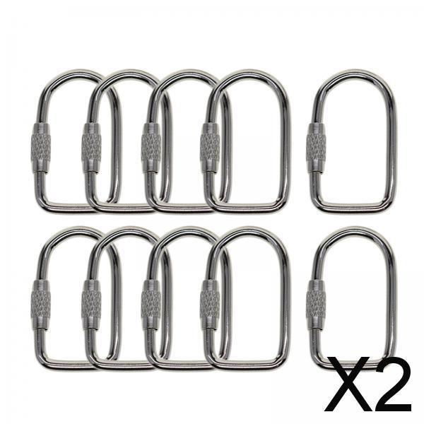 2x10 Pieces Locking Carabiner Locking Clips Screw Lock Buckle for Bags Outdoor