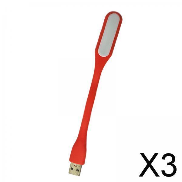 3xFlexible LED Light Lamp Portable Adjustable for Laptop Eye Care red