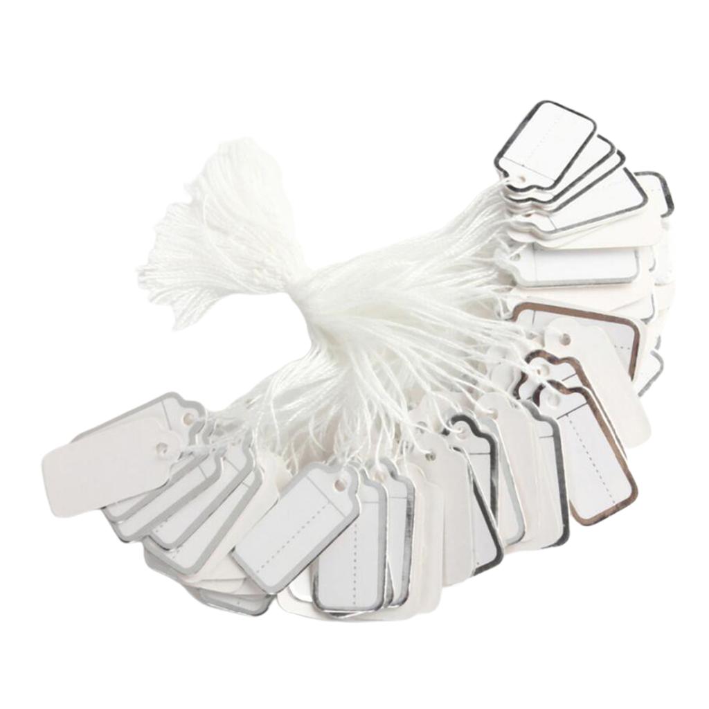 Jewellery Ring Labels Price Tags Tie On White Strung Price Tags Silver