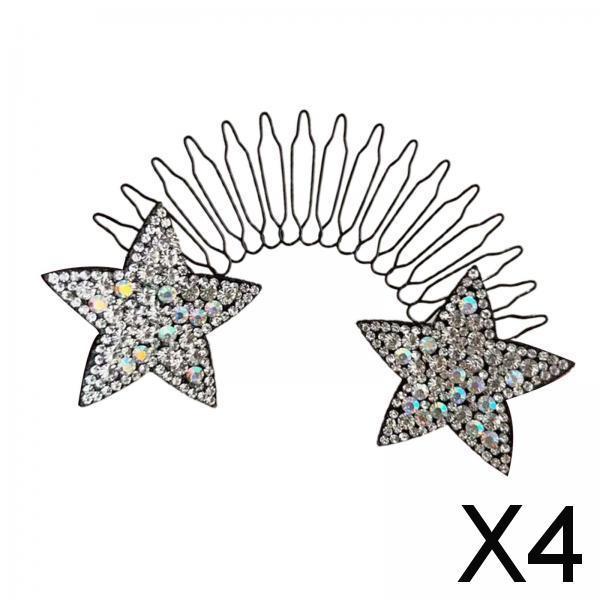 4xHair Clip Comb Hairpins for Girl Durable Hair Styling Tool for Long Hair Silver