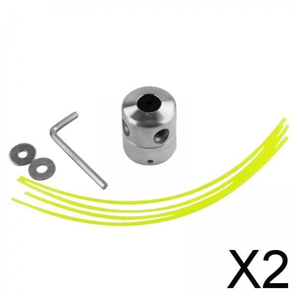 2xAluminium Trimmer Head Spool Set with 4 Mower Rope Convenient to Change