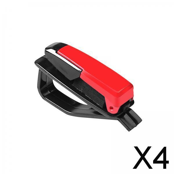 4xCar Sunglasses Holder Durable clip for Ticket red