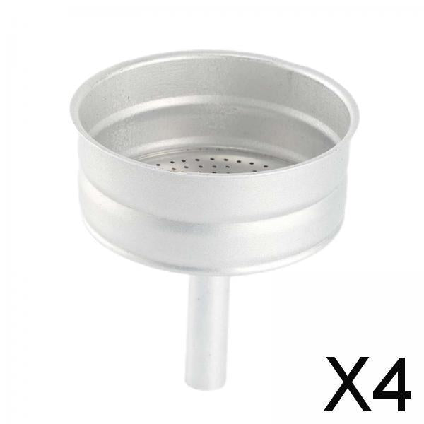 4xMoka Pot Replacement Funnel Aluminium Funnel Filter for Moka Pot 6 Cup