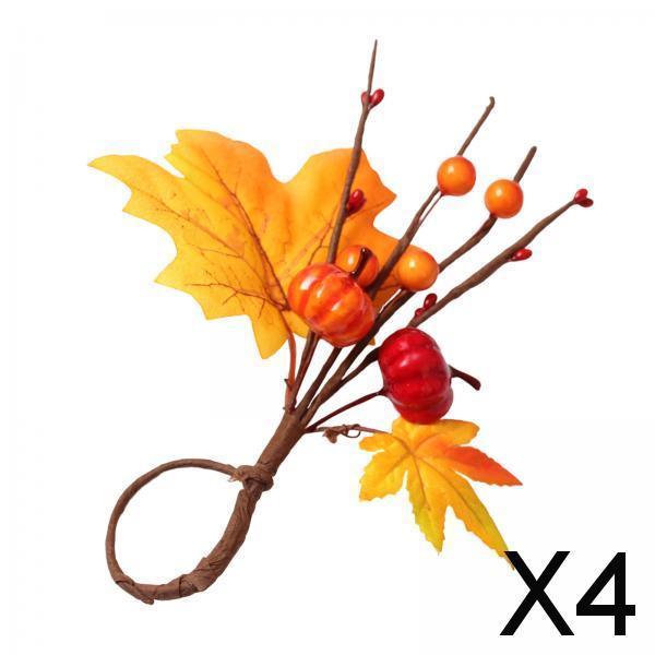 4xHalloween Napkin Rings Cloth Napkin Holder Bar Thanksgiving Serviette Buckle Smooth Surface
