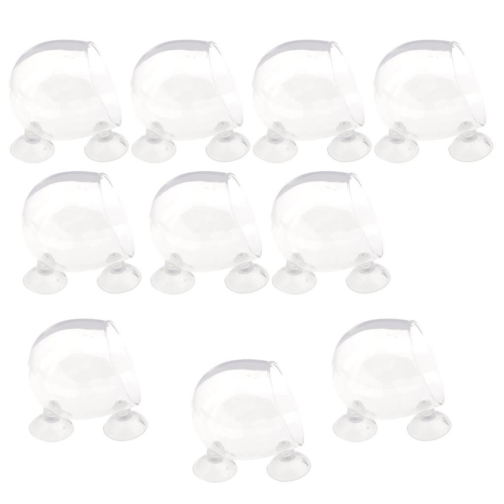 10 Aquatic Plant Glass Cup Pot Aquarium Aquascaping Fish Tank Plant Holder