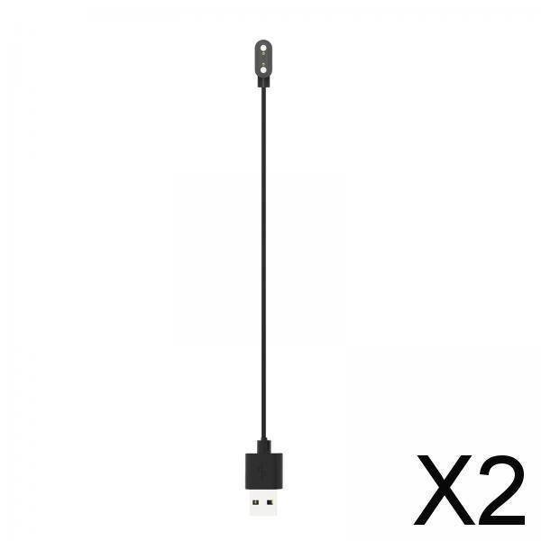 2xSmart Watch Charging Cable Portable 2 Pin USB for Xgo2 Kids Watch Black