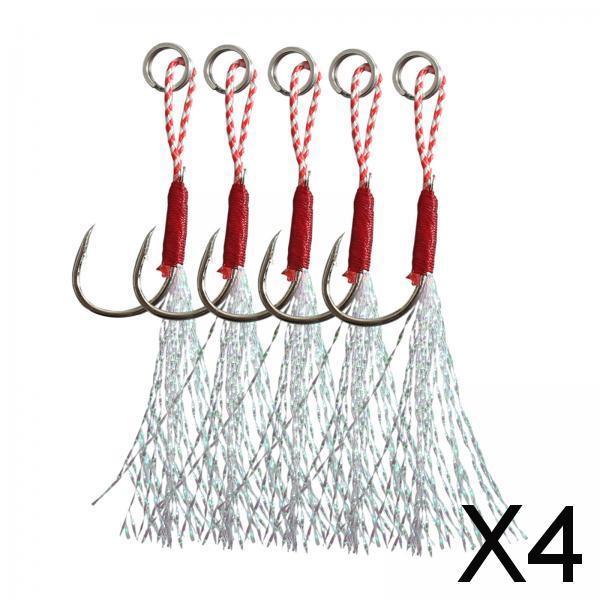 4x5Pcs Fishing Assist Hooks Replacement Jig Fishing Hooks Fishing Teaser Hooks