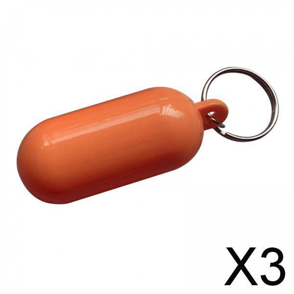 3xFloating Keychain Buoyant Key Chain for Outdoor Water Sports Rafting Fishing Orange