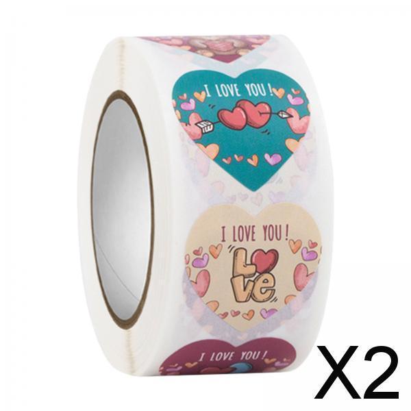 2xBulk Valentines Stickers for Crafts Love Heart Stickers for Anniversary Wall Style B