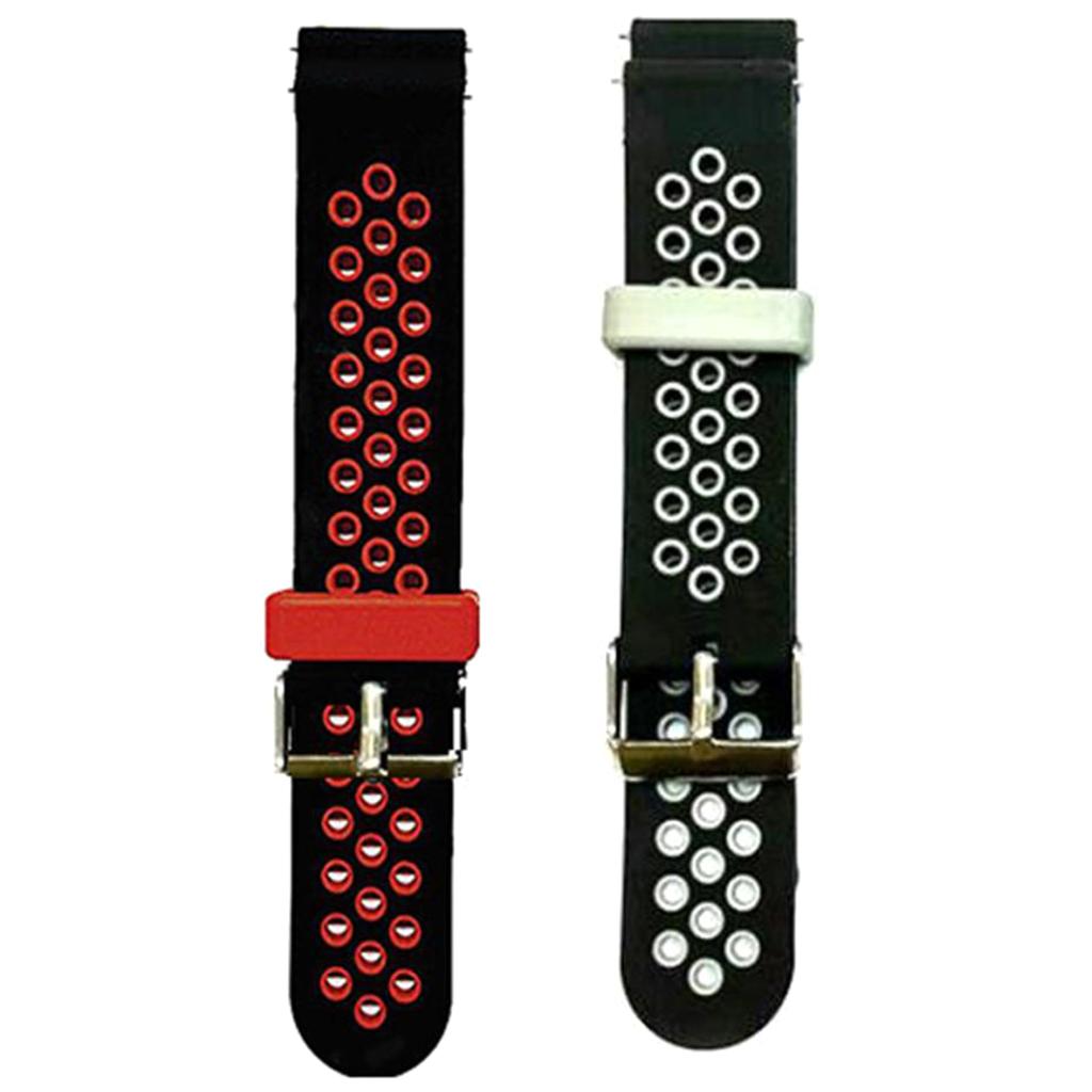 2 Pieces Replacement two-color Silicone Watch Wrist Sport Band Straps