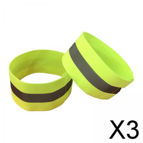3x2Pcs Reflective Armbands Reflector Strips Arm Band for Running Adults Sports