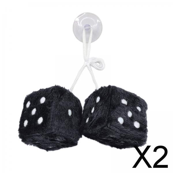 2x2Pcs Mirror dices Soft Hanging dices Model for Ornament Decoration black