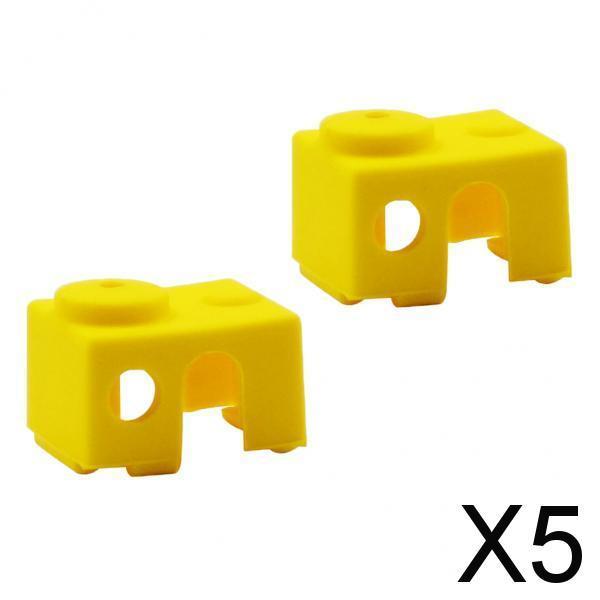 5x2Pcs 3D Printer Silicone Wrap Case Socks Cover Protector For V6 Block Yellow