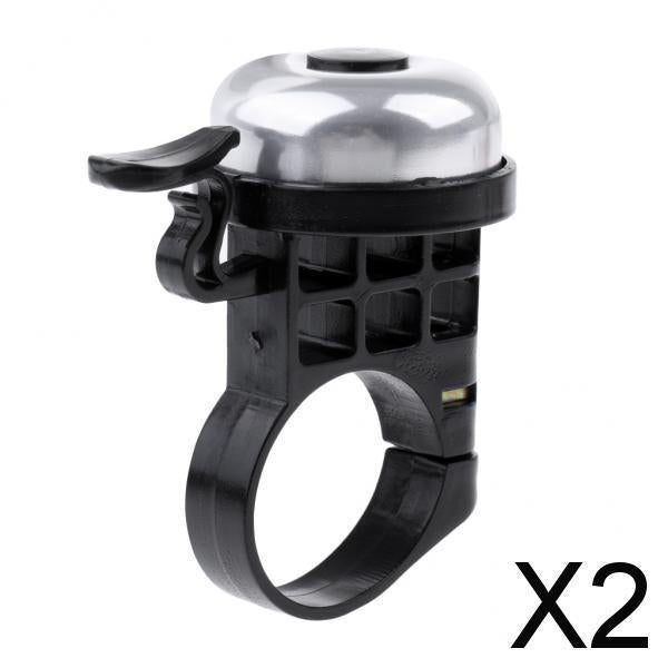 2xAluminum Alloy Bike Bell Loud Crisp Clear Sound Bike Ring Horn Accessories