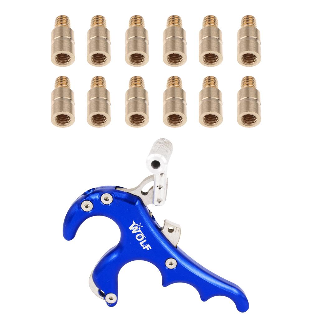 4 Finger Archery Release Aid for Compound Bow with 12Pcs 25Gr Arrow Weights