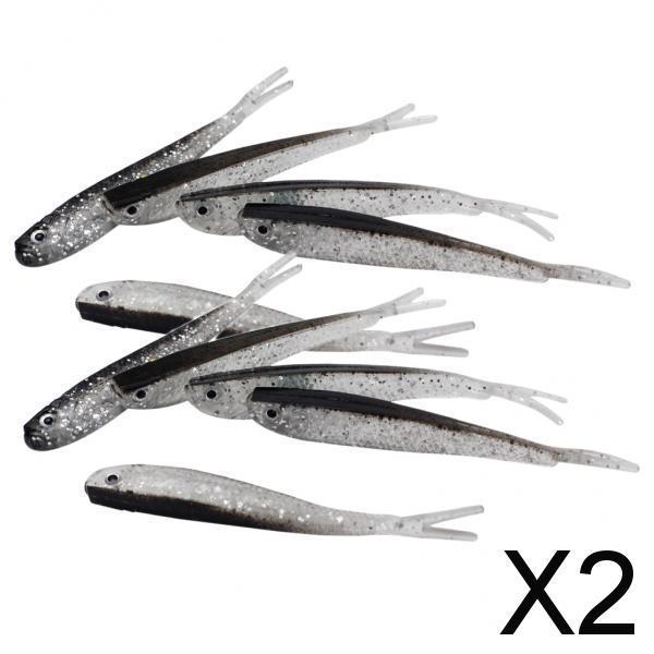2x10 Pieces Artificial Soft Fishing Lures Baits Lifelike Fish Swimbaits 7.5cm