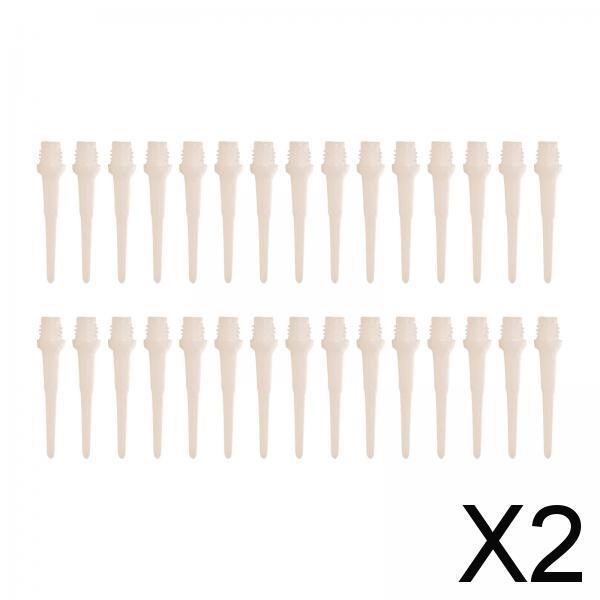 2x30Pcs Soft Tip Dart Points 2BA Lightweight 1.18 Inches Long Dart Accessories White