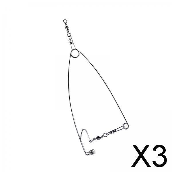 3xAutomatic Fishing Hook Swivel Snap Spring Fishhook for Rivers Lakes