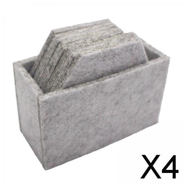 4x8pcs Felt Coaster Cup Mat Pad Insulated Placements  Light Gray Hexagonal