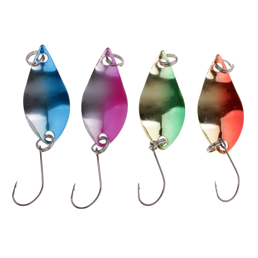4 Pieces Fishing Lures Baits Spoon Lures Metal Hard Baits Crankbaits Tackle