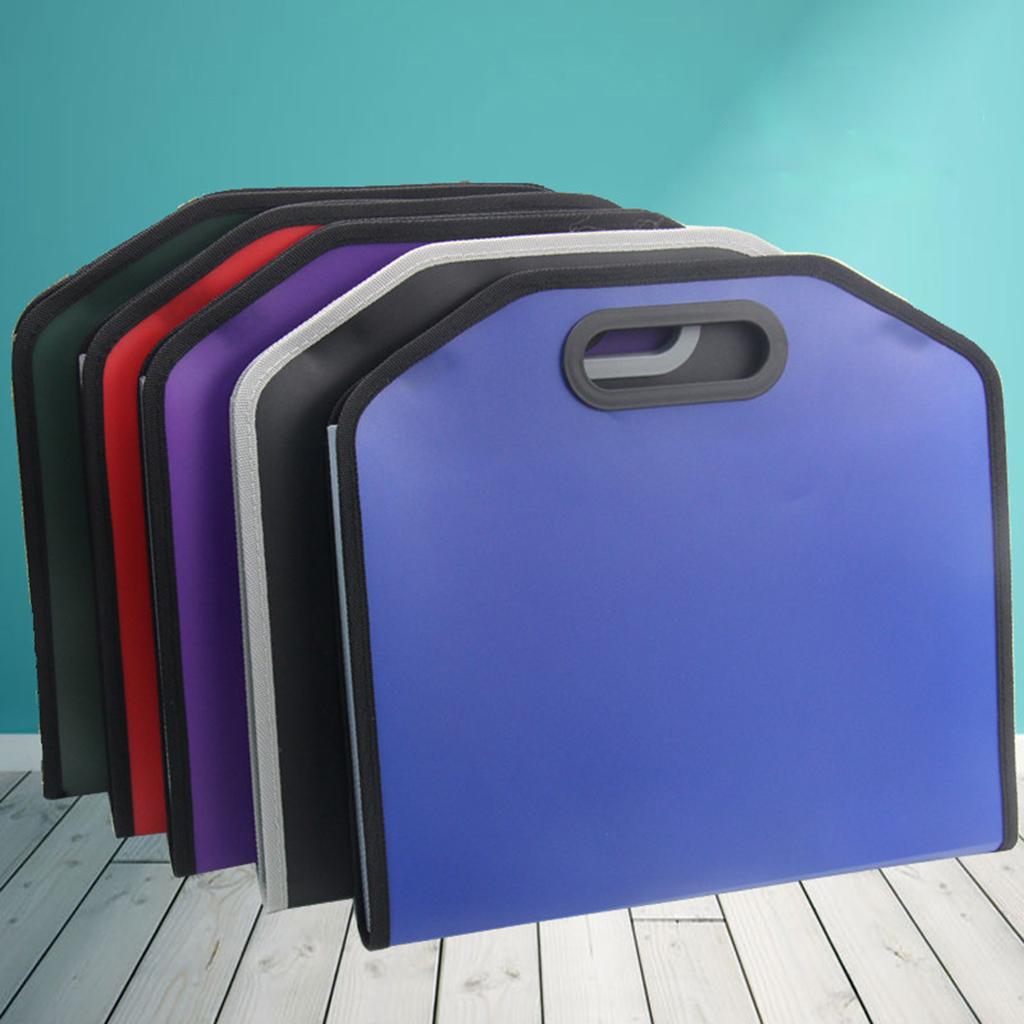 A4 Size File Expanding Folder Organizer File Document Storage Pockets Blue