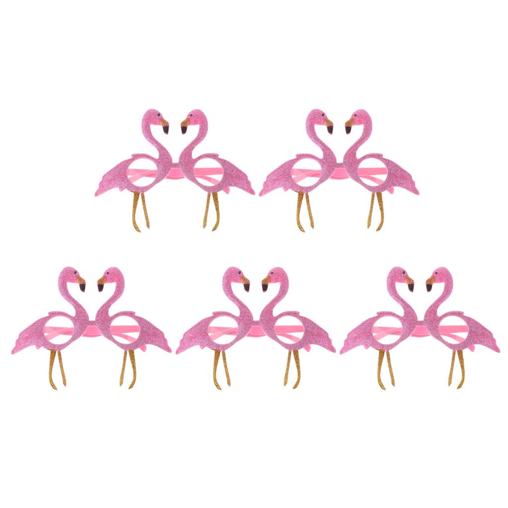 5pcs Tropical Flamingo Sunglaess Hawaiian Beach Party Fancy Dress Glasses