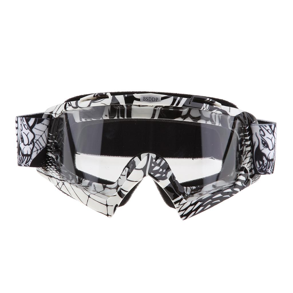 Anti Fog Motorcycle ATV Dirt Bike Racing Goggles Glasses A017 White Mirror