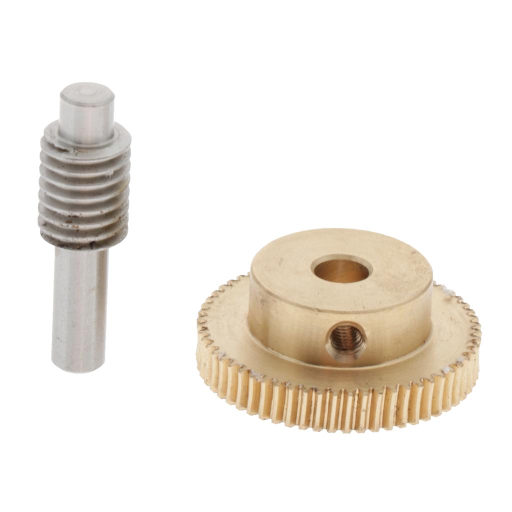 0.5 Modulus Brass Worm Gear Wheel + Gear Shaft Set  60 Tooth