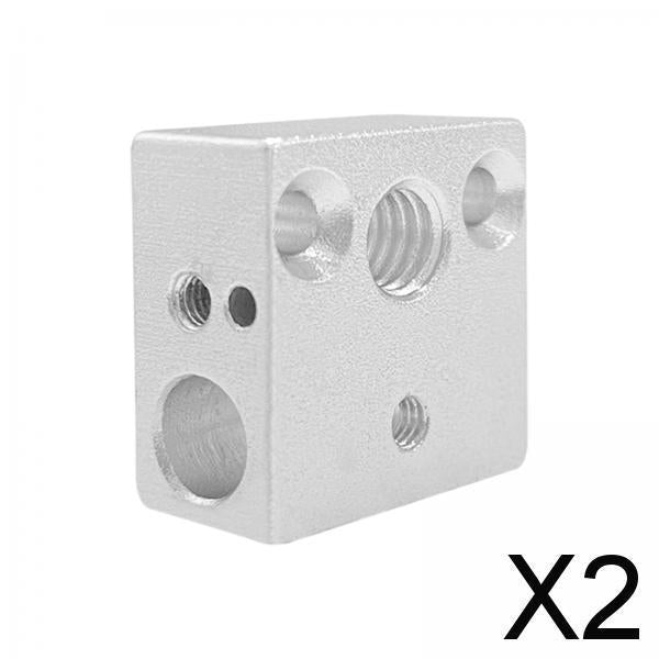 2xHeater Block Quality Professional Printer Accesoories for Hotend Ender5 CR10 Argent