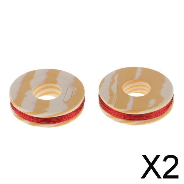 2x2pcs Fishing Rod Guide Ring Wrapping Line Tying Thread Fix Line Red