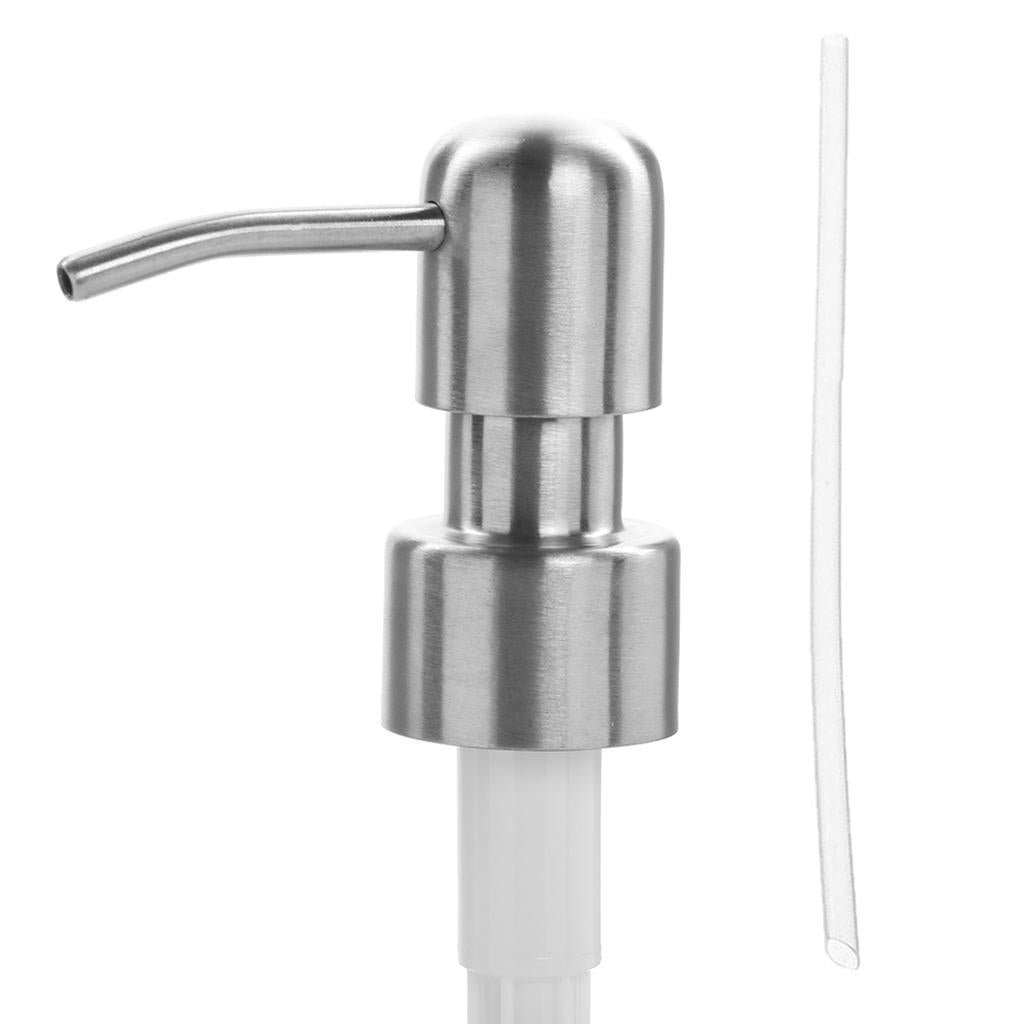 Stainless Steel Soap Pump Liquid Lotion Dispenser Replacement Jar Tube E