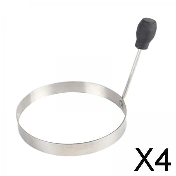 4xEgg Frying Rings Reusable Pancake Circle for Fried Egg Muffins Burger Patties round
