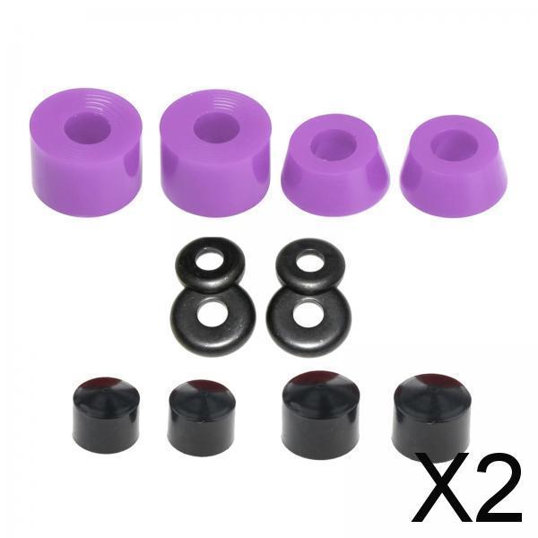 2xSkateboard Bushing Replacement Cups Washers Longboard Rebuild Kit Purple