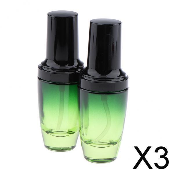 3x2x Empty Glass Makeup Container Face Cream Jars Pump Bottle Case for Travel 30ML