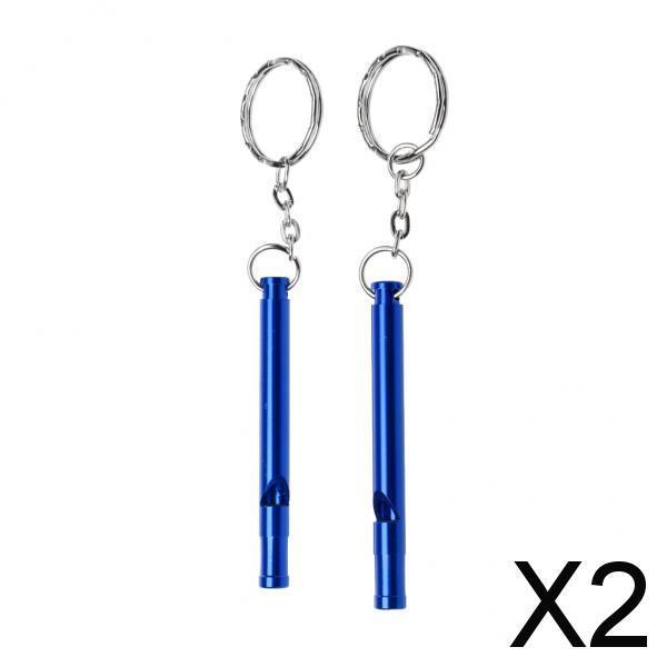 2x2pcs Outdoor Survival Camping Training Emergency Safety Whistle Royal Blue