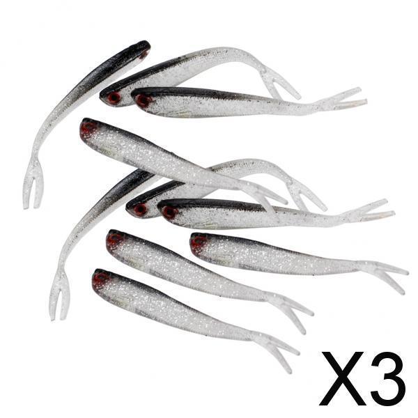 3x10 Pieces Artificial Soft Fishing Lures Baits Lifelike Fish Swimbaits 10cm