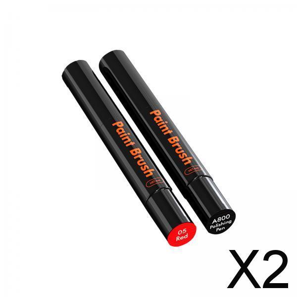 2xTouch up Paint for Cars with Polish Pen Easy Solution Car Scratch Repair Pen Red