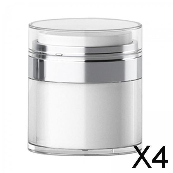 4xAirless Pump Jar Leakproof Portable Vacuum Press Face Cream Jar for Lotions 15ml