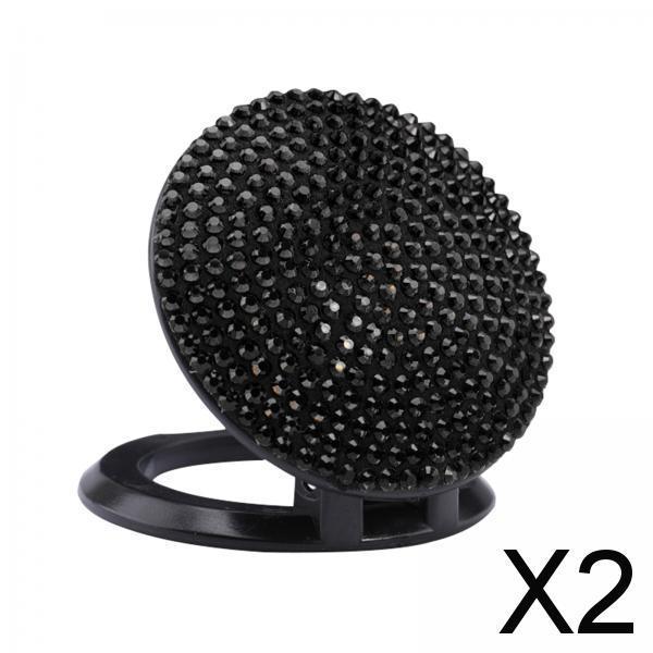 2xCar Automotive Push Ignition Start Button Protective Cover Shiny Glitter Black
