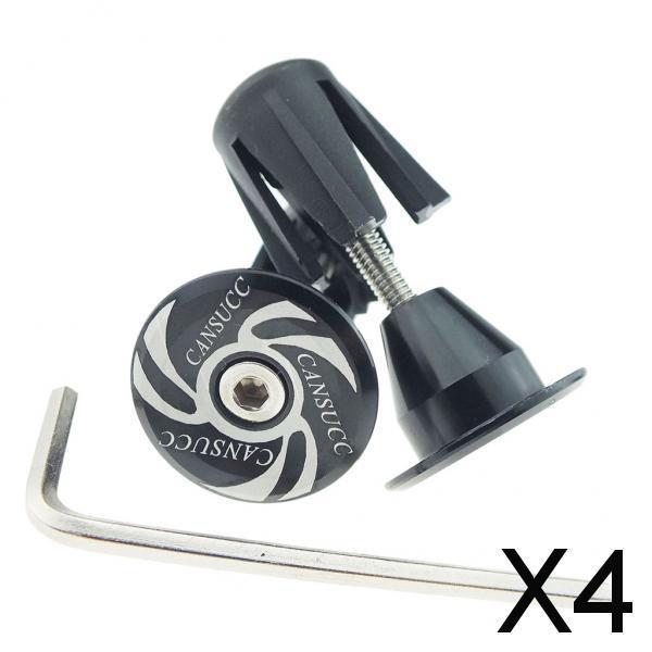 4xMTB Road Bikes Aluminum Handlebar End Plugs Bicycle Handle End Caps Black