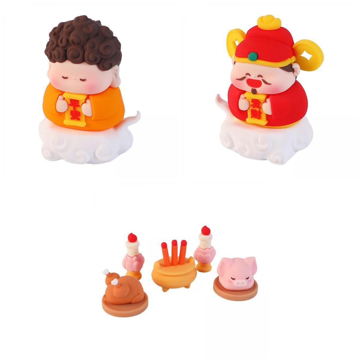 Blessings Figurine Chinese New Year Ornament Statue Sculptures